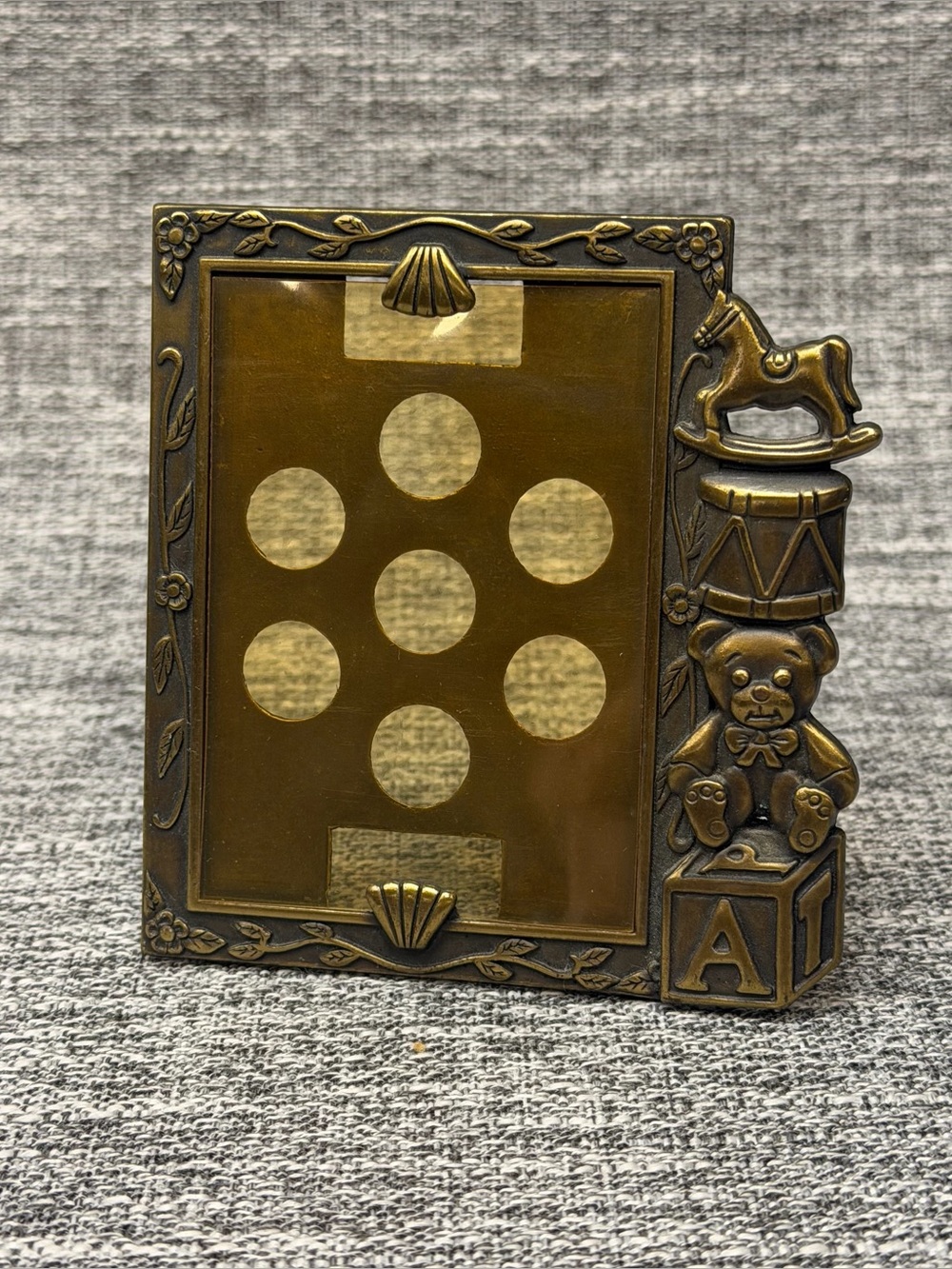 Sears Portrait Studio Brass Nursery Themed  Vintage Picture Frame